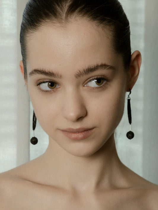 Black Orbit Noir Earrings handmade