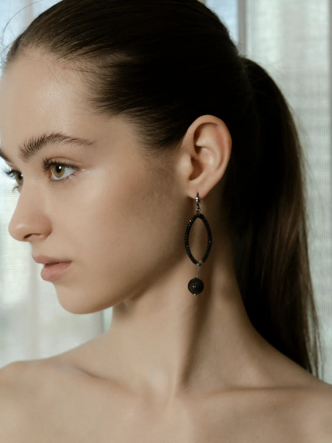 Black Orbit Noir Earrings handmade