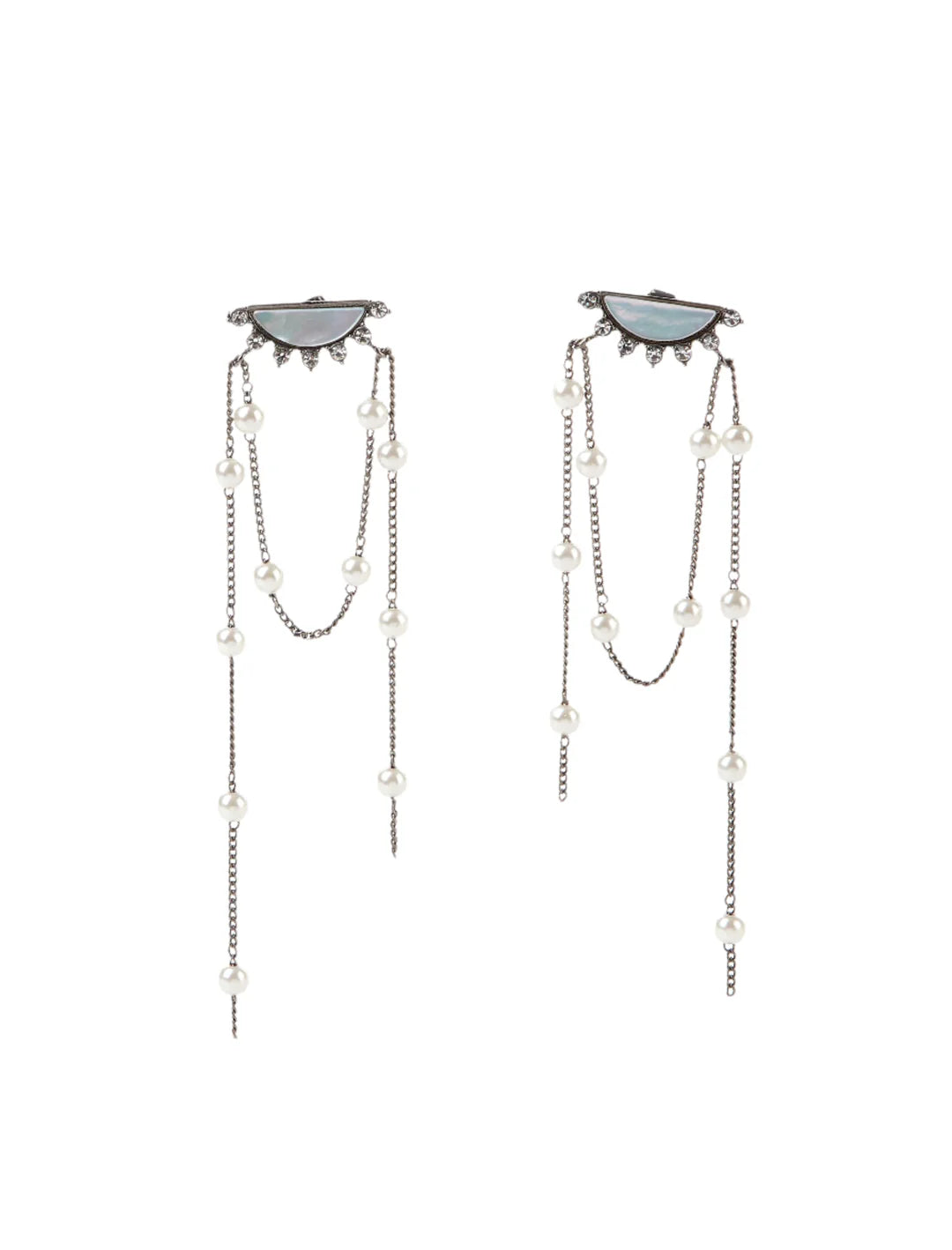 Moonlight Cascade Earrings Silver Post