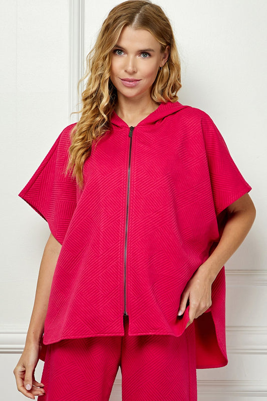 Barbie Pink Textured Hooded Top