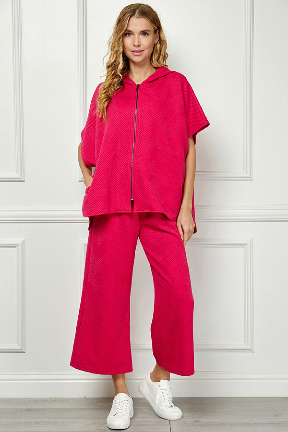 Barbie Pink Textured Hooded Top