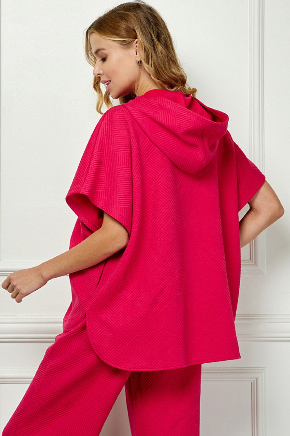 Barbie Pink Textured Hooded Top