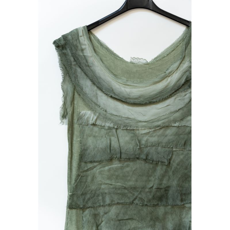 SHORT SILK RUFFLE DRESS