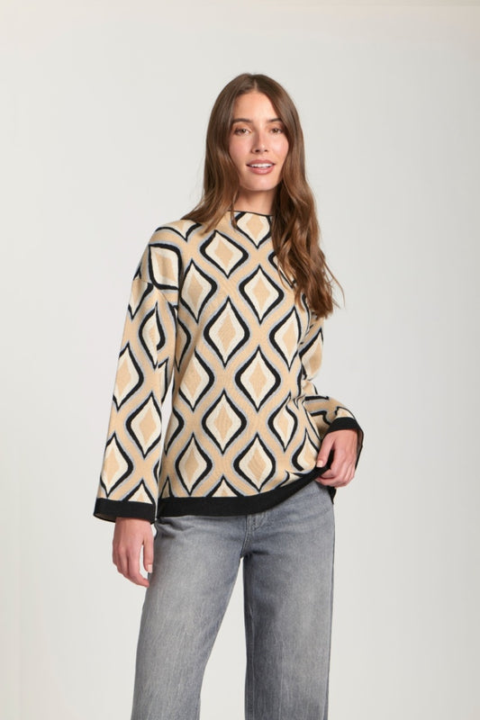 Retro Funnel Neck SW80C Desert Sweater Top