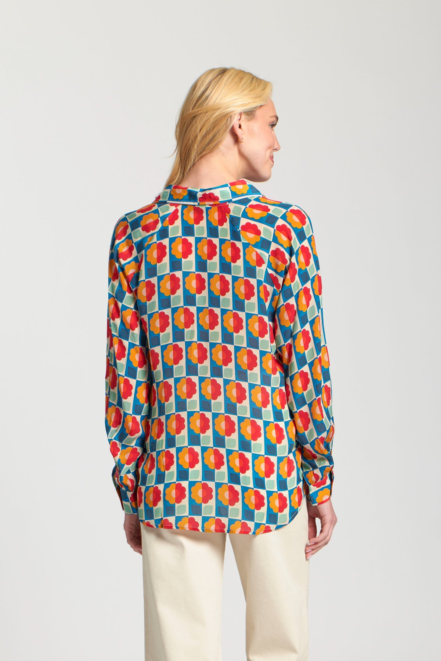 Half-Placket Pullover Blouse DARK ORANGE