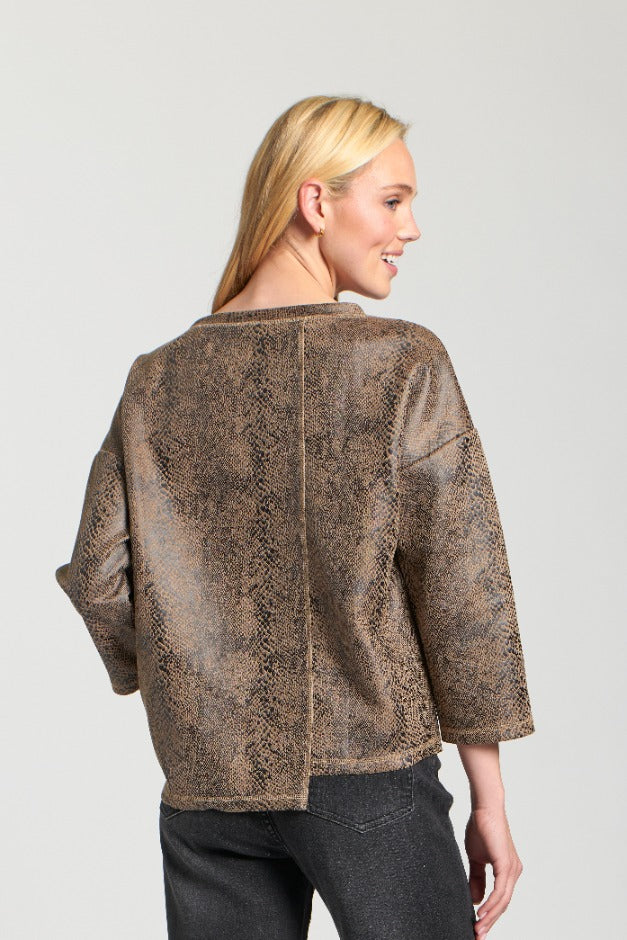 Vegan Leather Pull Over Top
