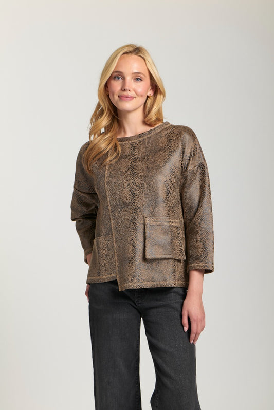 Vegan Leather Pull Over Top