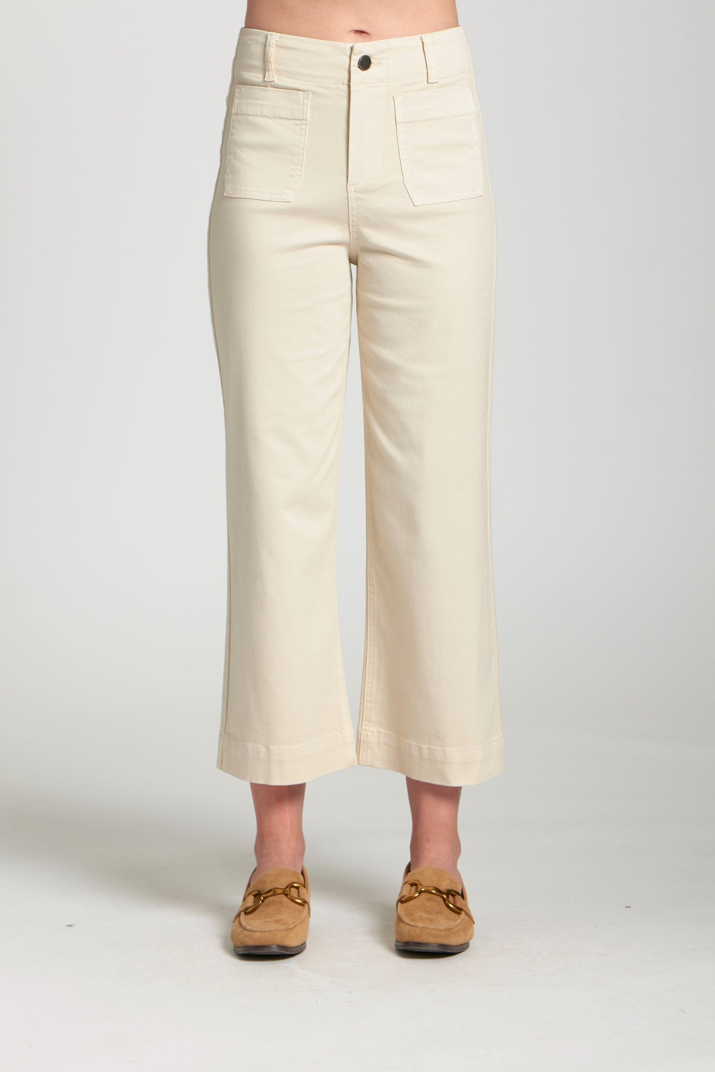 Cropped  B168 Wide leg Pant Patch Pockets