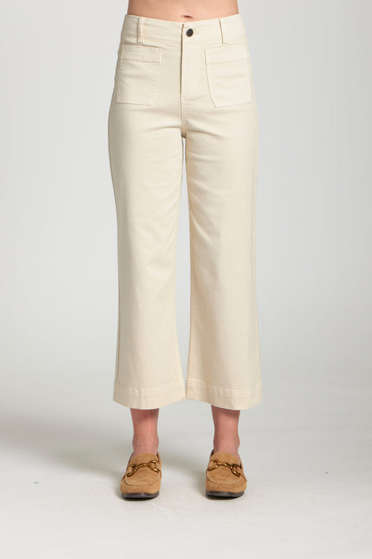 Cropped Wide Leg Pant w/ Patch Pockets