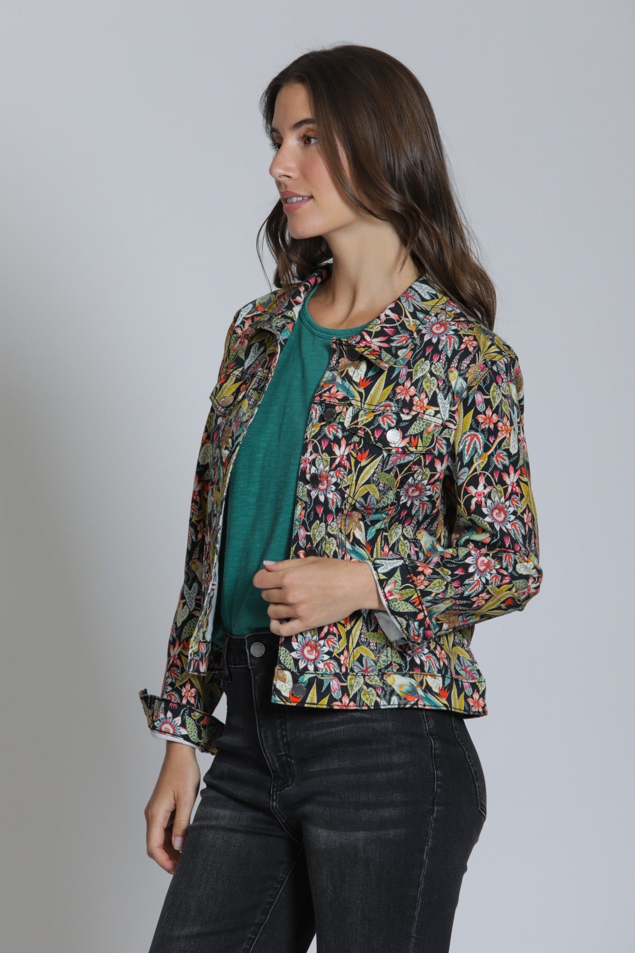 Printed Denim Jacket Yel/Gld Multi