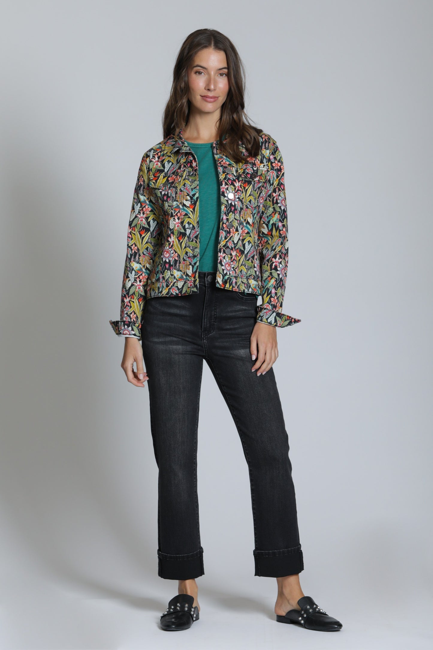 Printed Denim Jacket Yel/Gld Multi