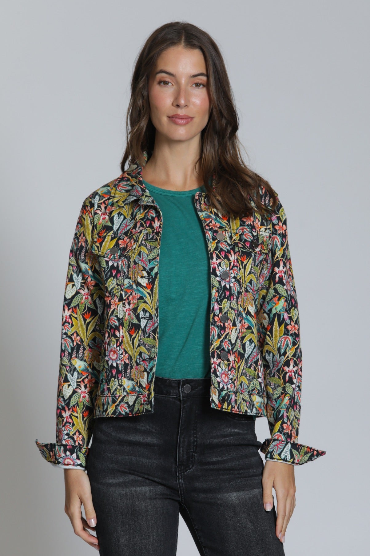 Printed Denim Jacket Yel/Gld Multi