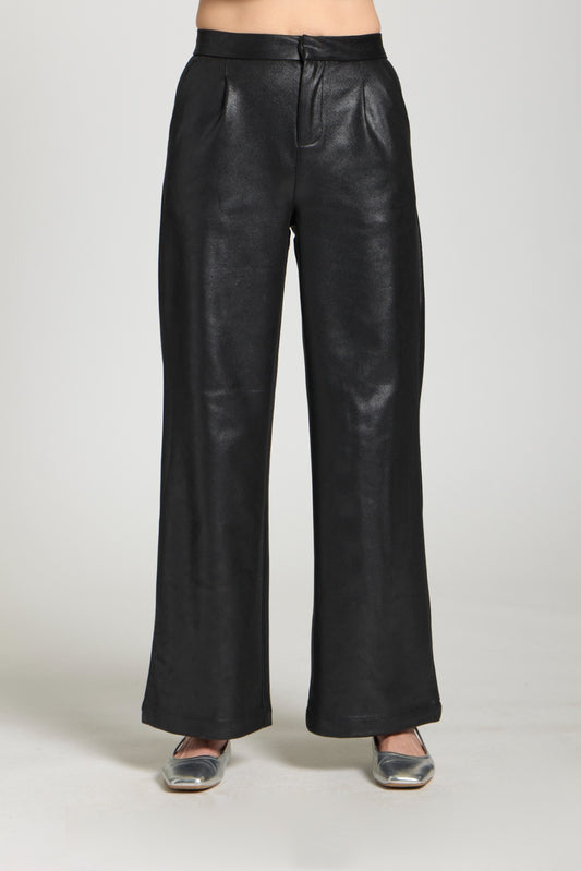 Zip K21C Blk Pleated Pant