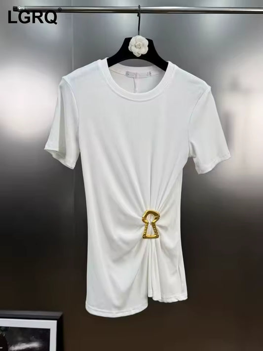 S/S T-shirt with Key Hole One Size