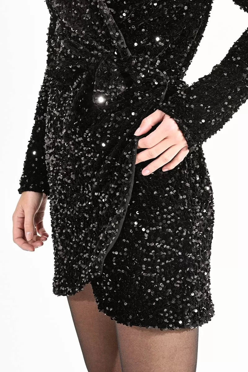 WRAP SEQUINED WRAP SEQUINED DRESS